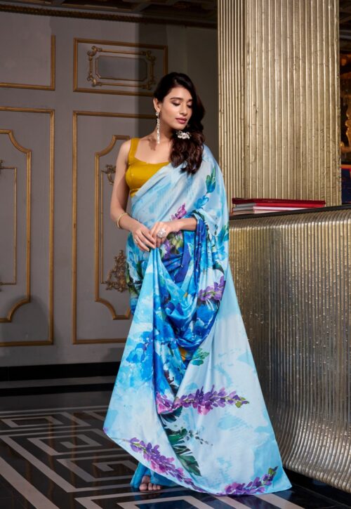 Azure Garden Digital Print Saree