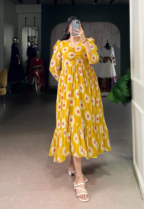 Floral Gathered Dress