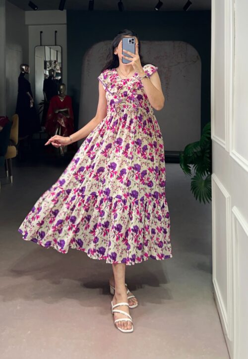 Bloom Whisper Tiered Midi Dress