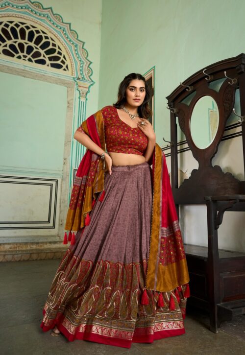 Rajwada Ruby Handcrafted Lehenga Set